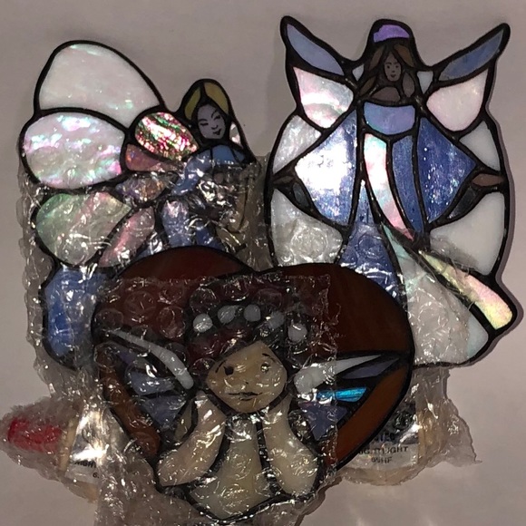 TIFFANY GUARDIAN ANGEL NIGHTLIGHT TRIO - Picture 1 of 8